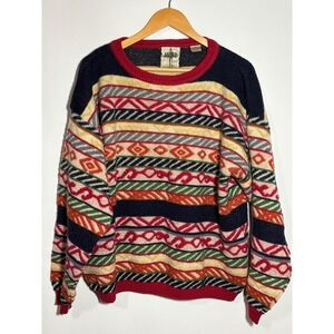 Vintage BENCH Men's XL Y2K Coogi-style Wool‎ Blend Sweater Crew Neck Long Sleeve